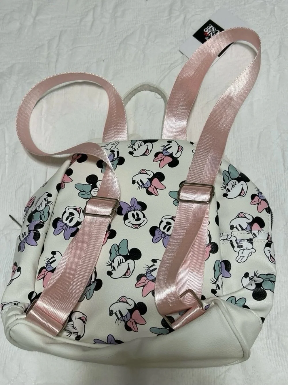 Disney Minnie Mouse White Mini Backpack with Pink Bow